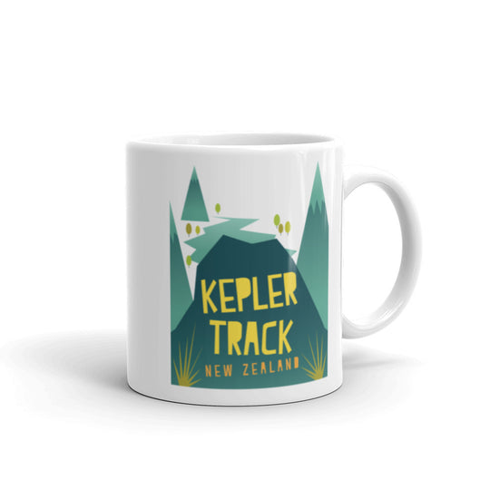 Kepler Track - New Zealand White glossy mug