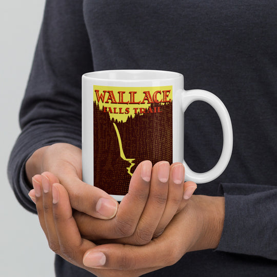 Wallace Falls Trail White glossy mug