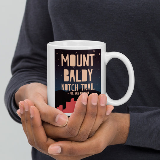 Mount Baldy Notch Trail - Mt. San Antonio White glossy mug