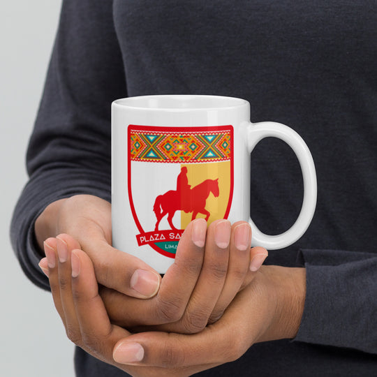 Plaza San Martín – Lima, Peru White glossy mug