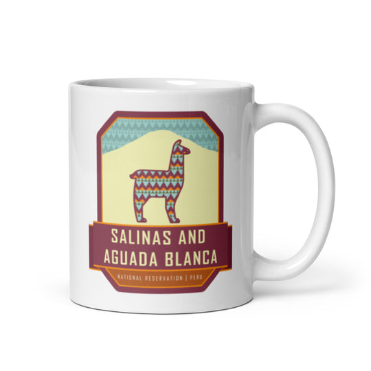 Salinas and Aguada Blanca National Reservation – Peru White glossy mug