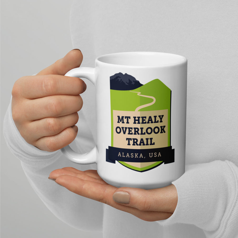 Mt Healy Overlook Trail - Alaska, USA White glossy mug