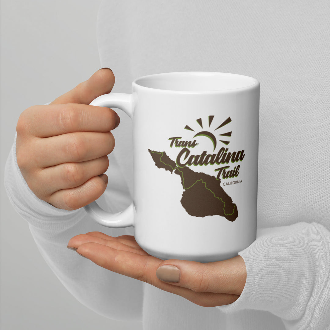 Trans Catalina Trail - California White glossy mug