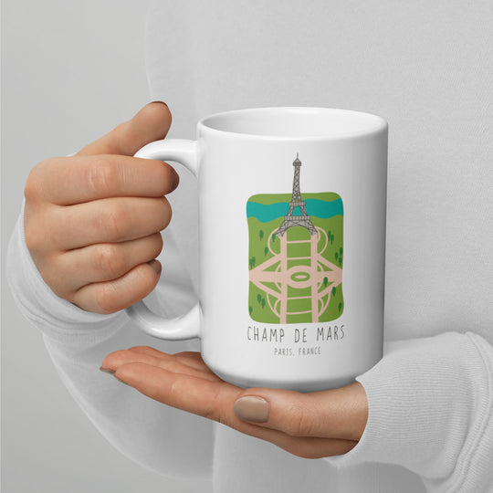 Champ de Mars - Paris, France White glossy mug