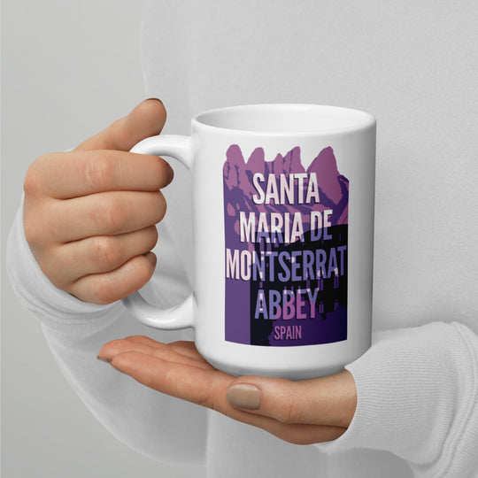 Santa Maria de Montserrat Abbey - Spain White glossy mug