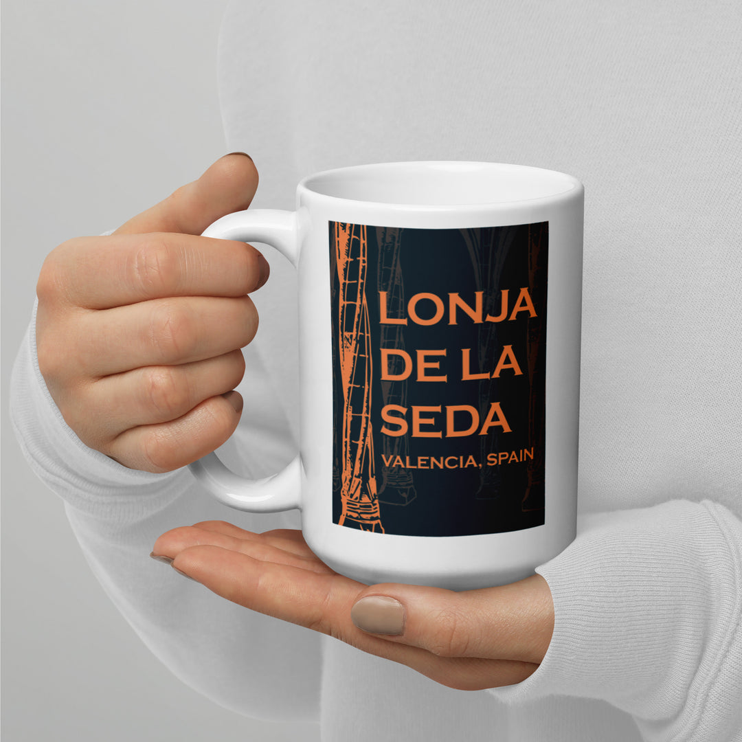 Lonja de la Seda - Valencia, Spain White glossy mug