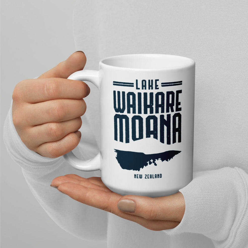 Lake Waikaremoana - New Zealand White glossy mug