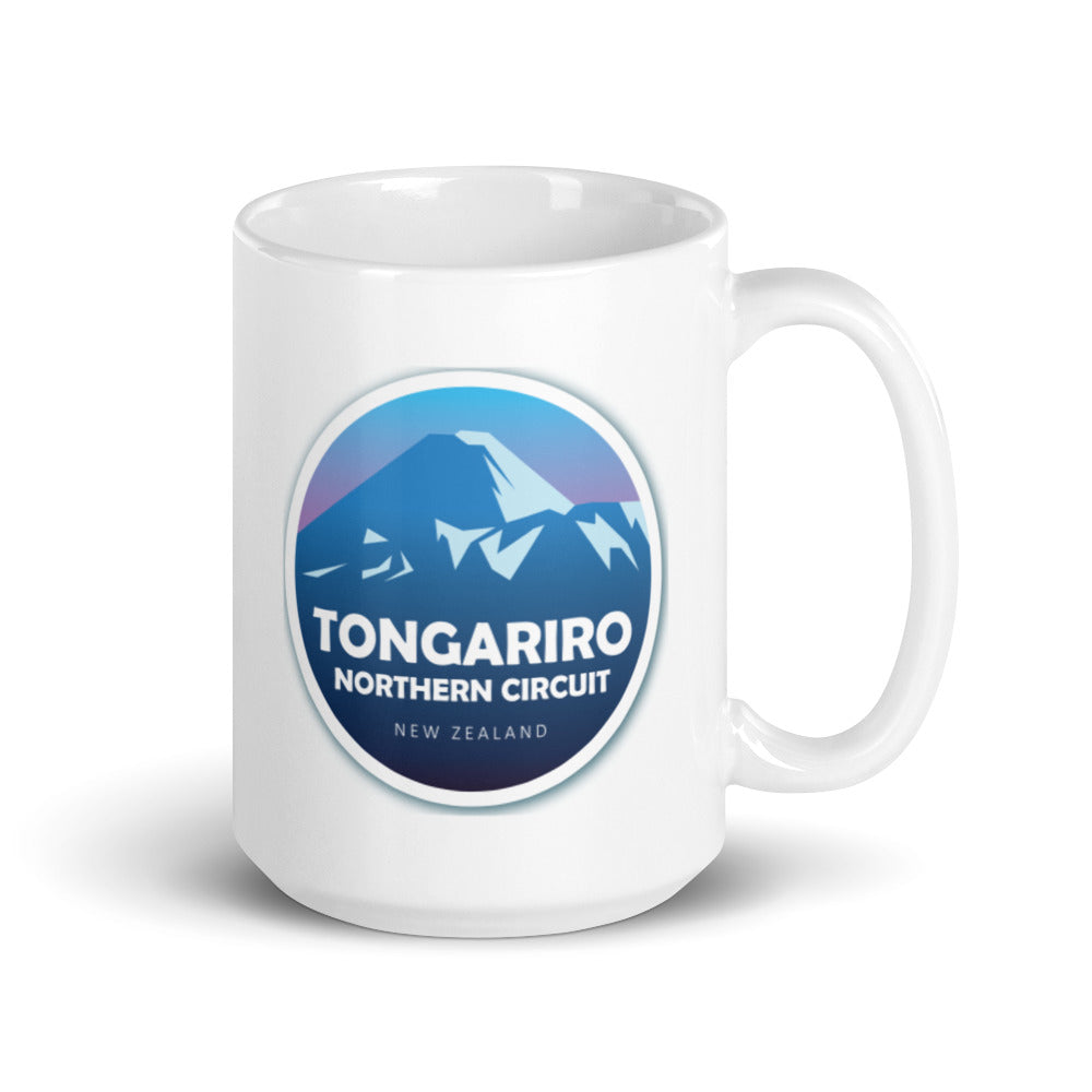 Tongariro Northern Circuit - New Zealand White glossy mug