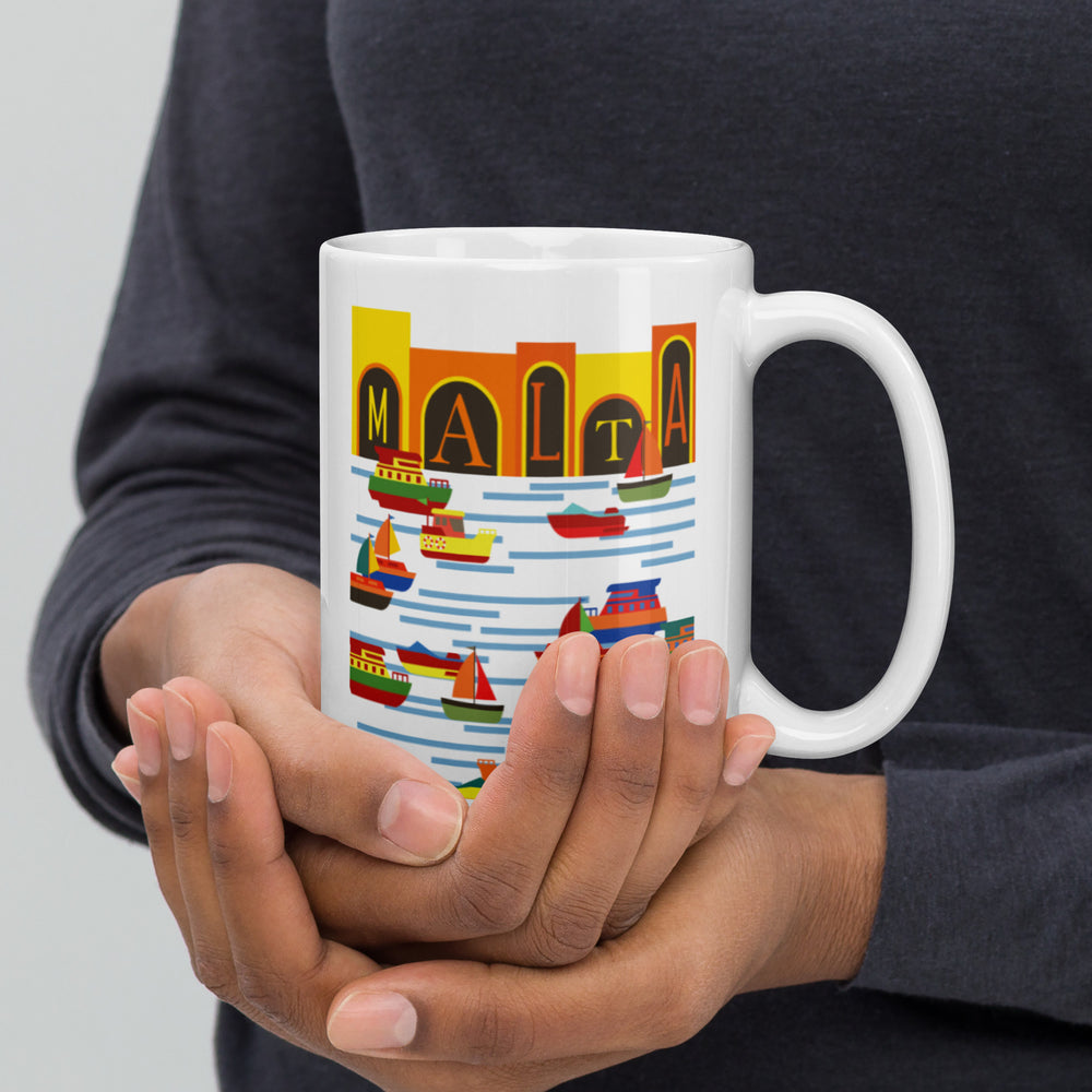 Harbour Island Malta White glossy mug