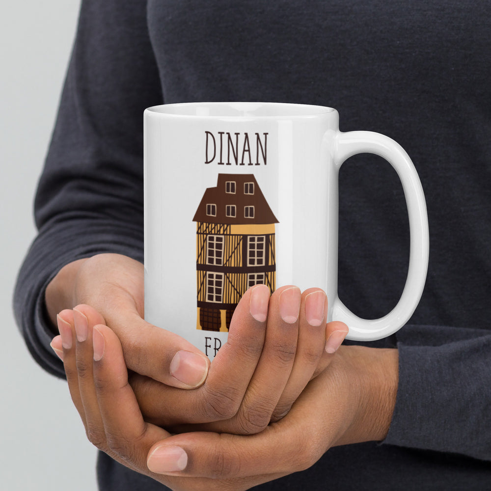 Dinan - France White glossy mug