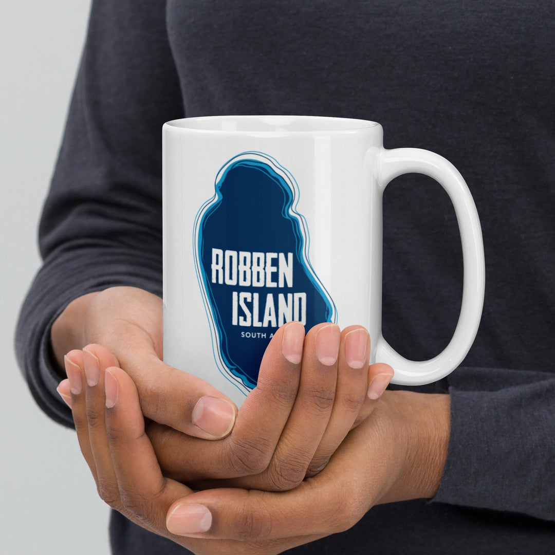 Robben Island - South Africa White glossy mug