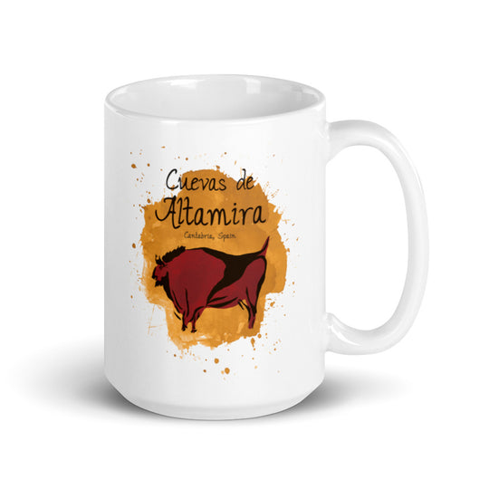 Cuevas de Altamira - Cantabria, Spain White glossy mug