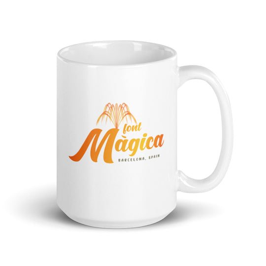 Font Magica - Barcelona, Spain White glossy mug