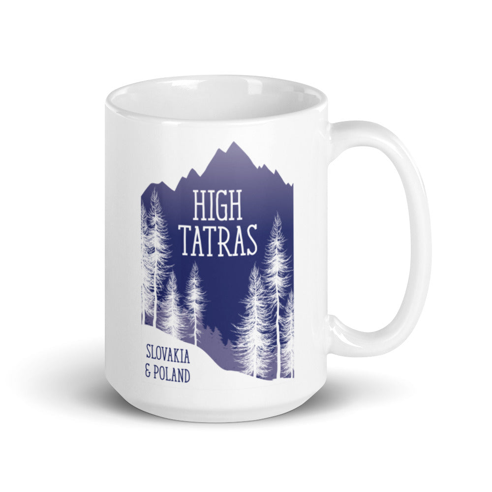 High Tatras - Slovakia, Poland White glossy mug