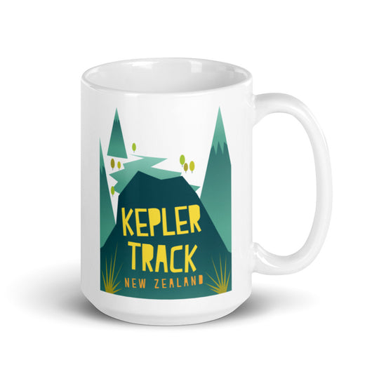 Kepler Track - New Zealand White glossy mug