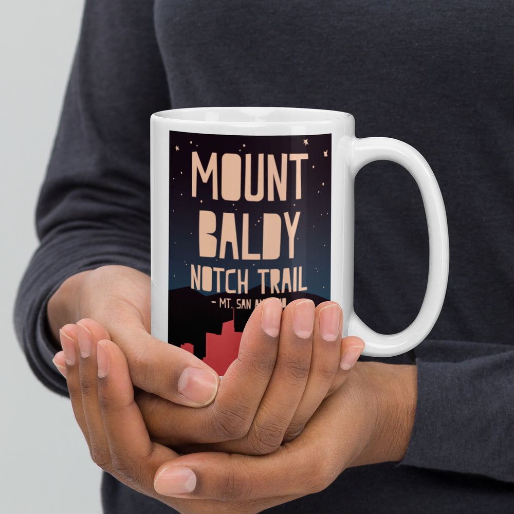 Mount Baldy Notch Trail - Mt. San Antonio White glossy mug