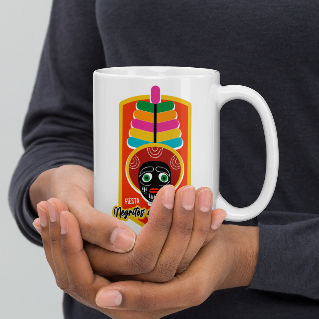 Fiesta de los Negritos de Huanuco - Peru White glossy mug