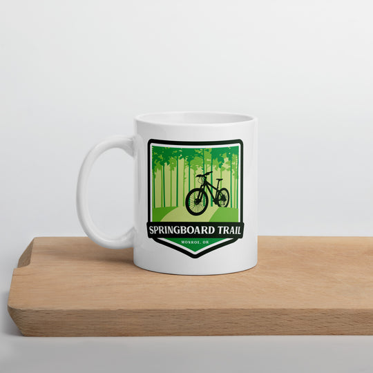 Springboard Trail - Monroe, Oregon White glossy mug