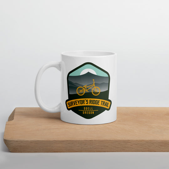 Surveyor&#39;s Ridge Trail - Odell, Oregon White glossy mug