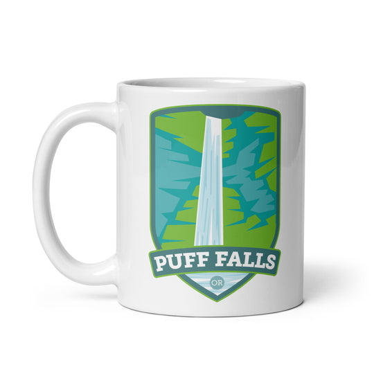 Puff Falls – Oregon White glossy mug