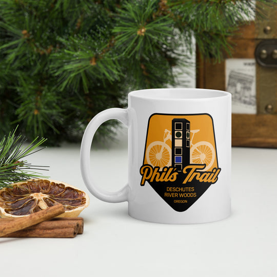 Phil&#39;s Trail - Deschutes River, Oregon White glossy mug