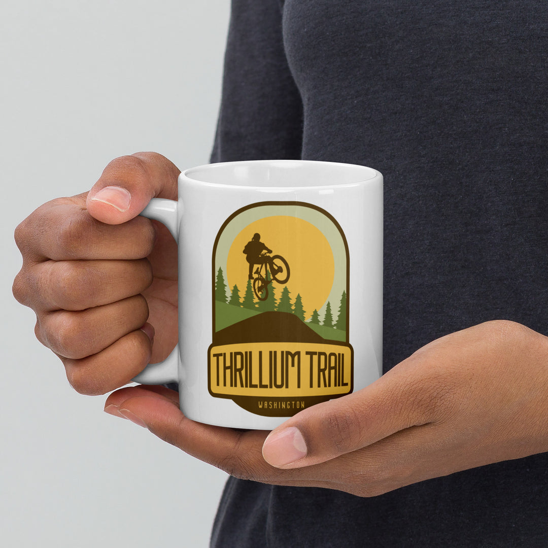 Thrillium Trail - Washington White glossy mug