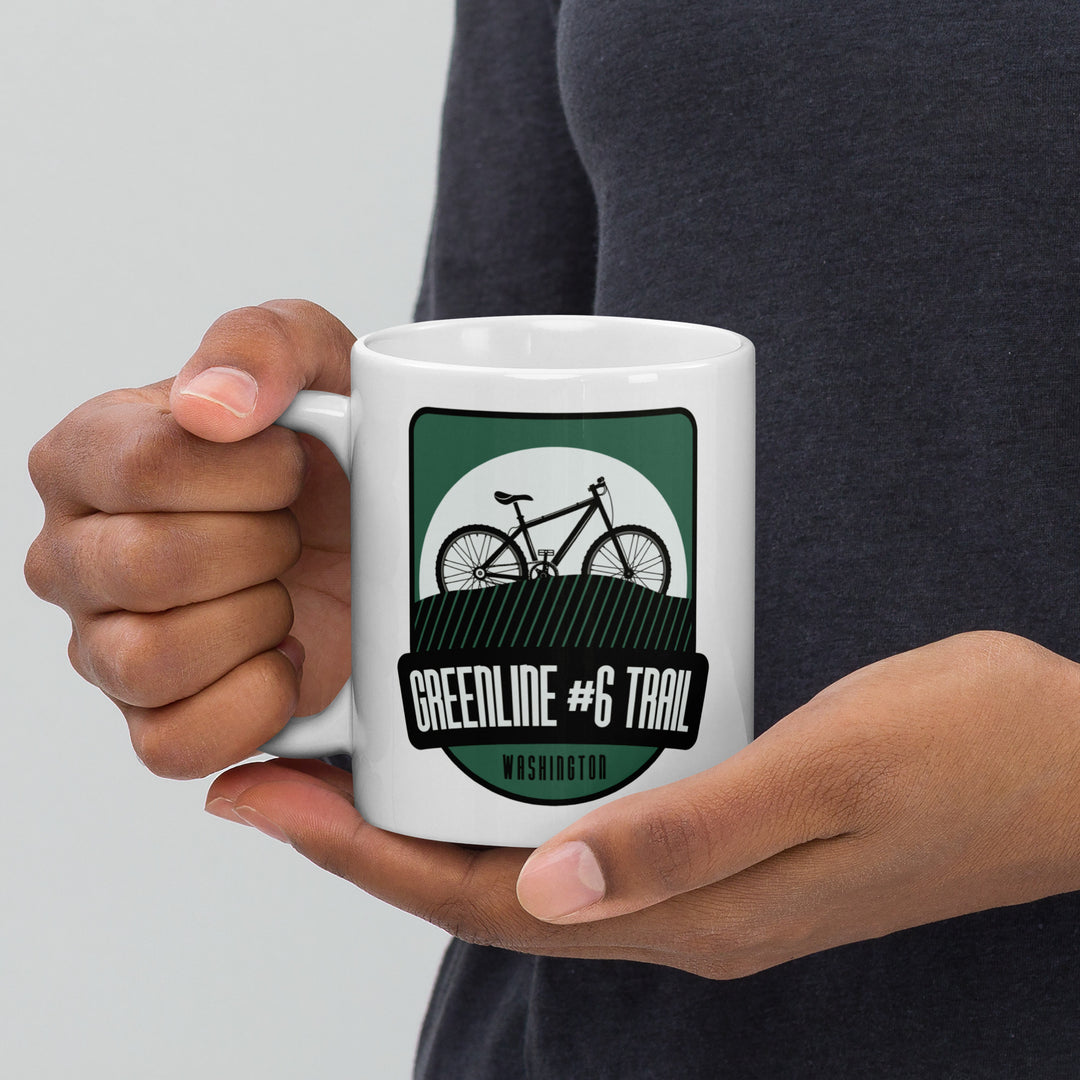 Greenline #6 Trail - Washington State White glossy mug