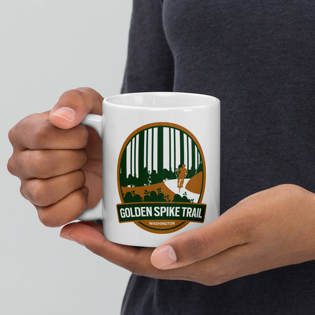 Golden Spike Trail - Washington State White glossy mug