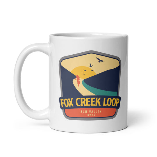 Fox Creek Loop - Sun Valley, Idaho White glossy mug