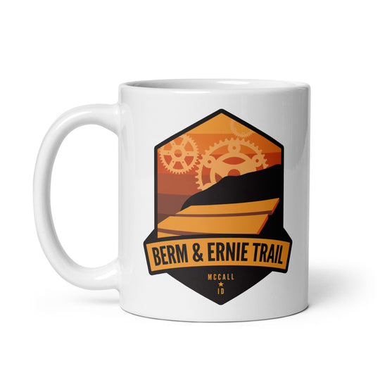 Berm & Ernie Trail - McCall, Idaho White glossy mug