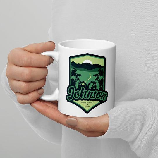 Johnson Pass Trail - Alaska White glossy mug