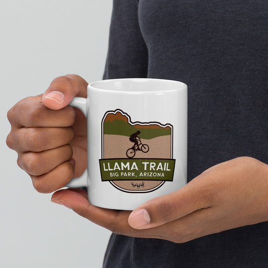 Llama Trail - Big Park, Arizona White glossy mug