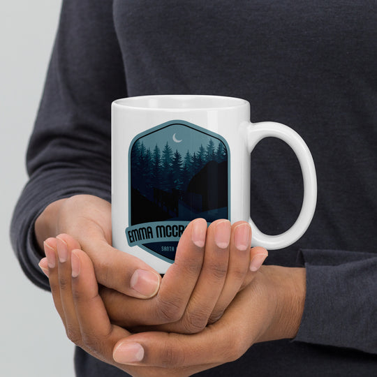 Emma McCrary Trail - Santa Cruz, CA White glossy mug