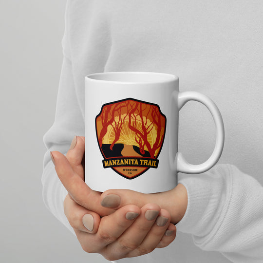 Manzanita Trail - Woodside, California White glossy mug