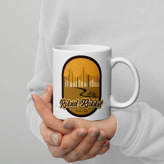 Rabid Rabbit Trail - Washington State White glossy mug