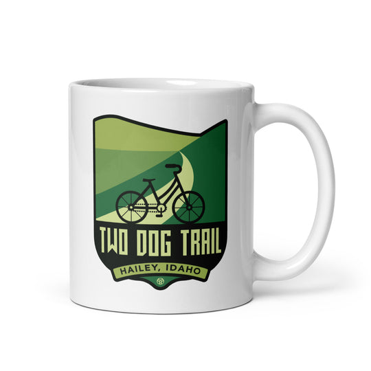 Two Dog Trail - Hailey, Idaho White glossy mug