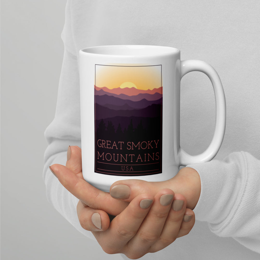 Great Smoky Mountains - USA White glossy mug