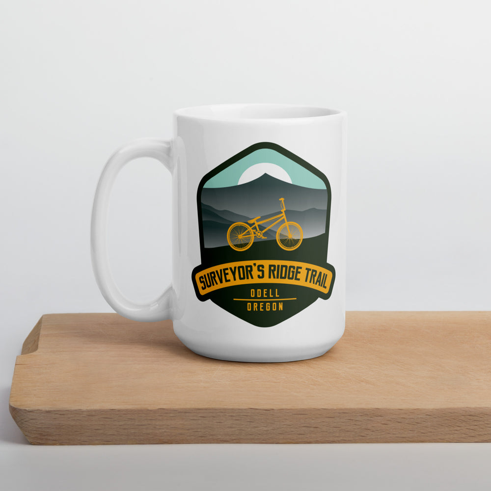 Surveyor&#39;s Ridge Trail - Odell, Oregon White glossy mug