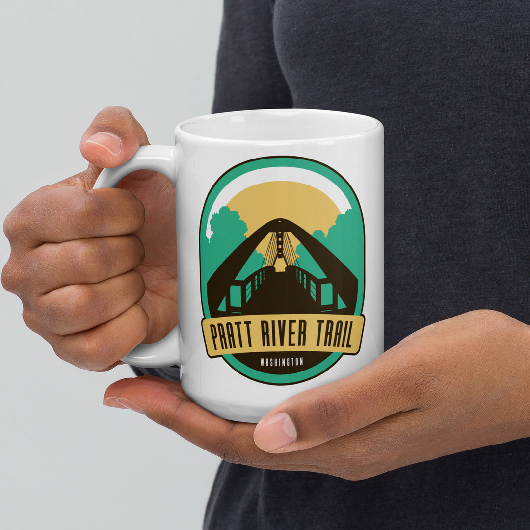 Pratt River Trail - Washington White glossy mug