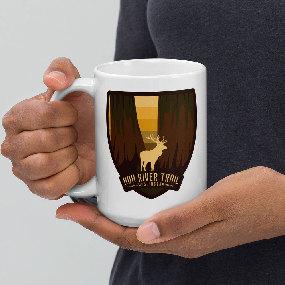 Hoh River Trail - Washington White glossy mug