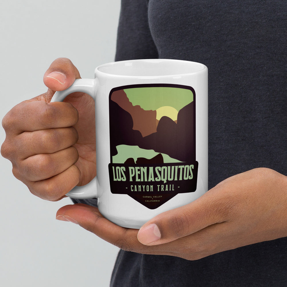 Los Penasquitos Trail - Carmel Valley, CA White glossy mug