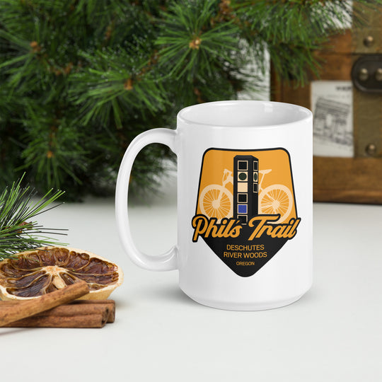 Phil&#39;s Trail - Deschutes River, Oregon White glossy mug