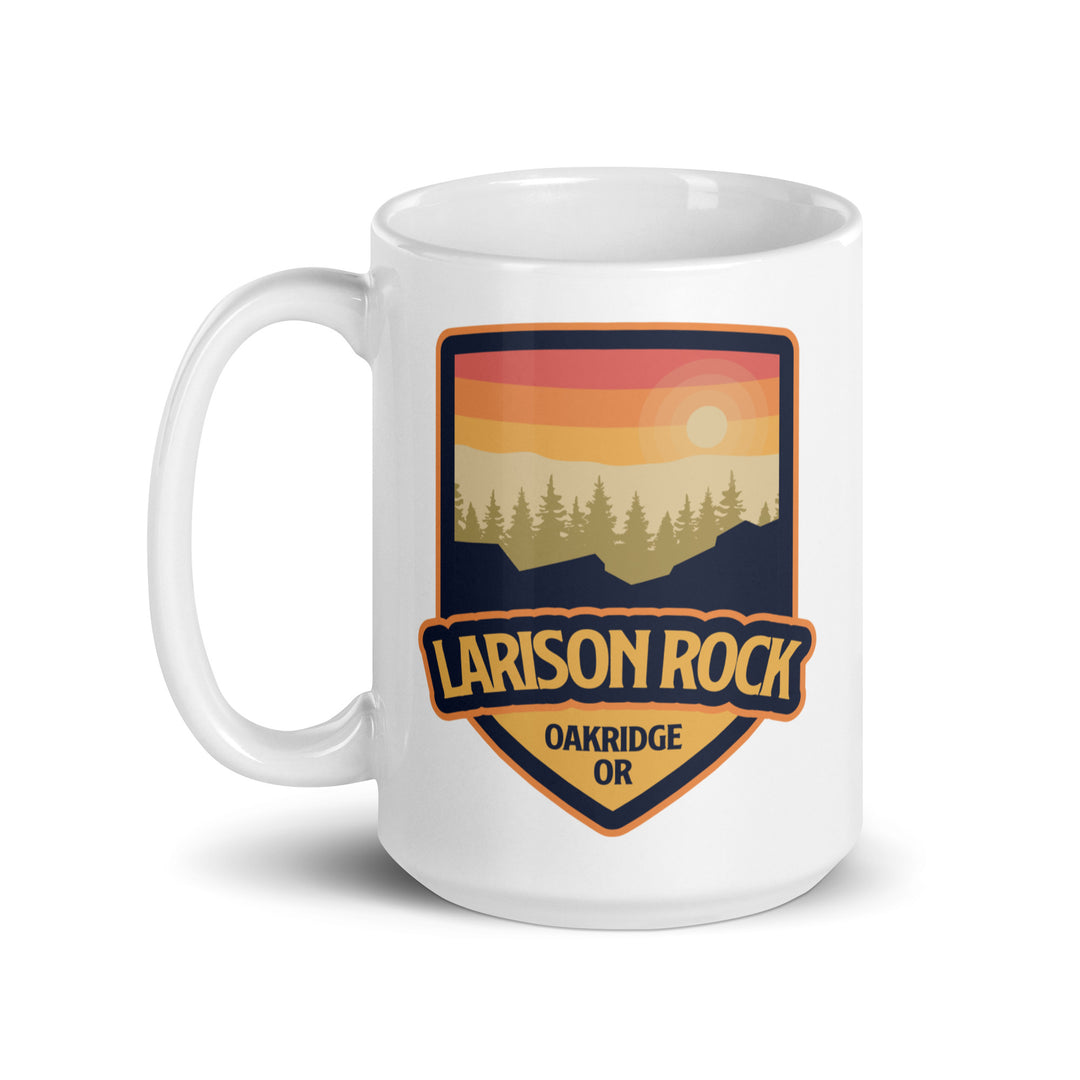 Larison Rock - Oakridge, Oregon White glossy mug