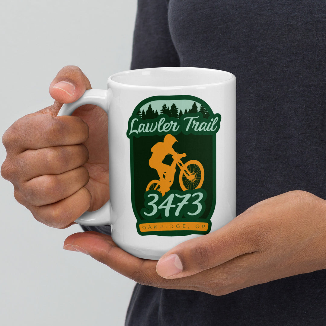 Lawler Trail #3473 - Oakridge, Oregon White glossy mug