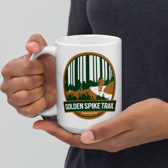 Golden Spike Trail - Washington State White glossy mug