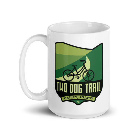 Two Dog Trail - Hailey, Idaho White glossy mug