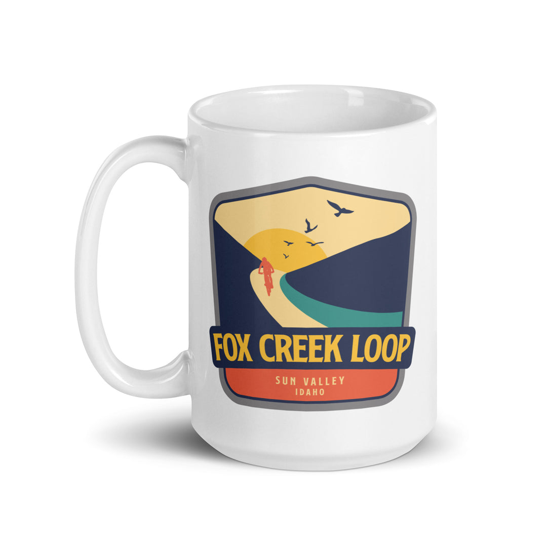 Fox Creek Loop - Sun Valley, Idaho White glossy mug