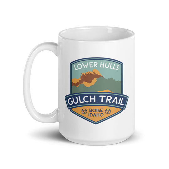 Lower Hulls Gulch Trail - Boise, Idaho White glossy mug