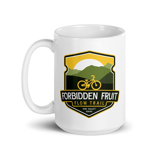 Forbidden Fruit Flow Trail - Sun Valley, Idaho White glossy mug