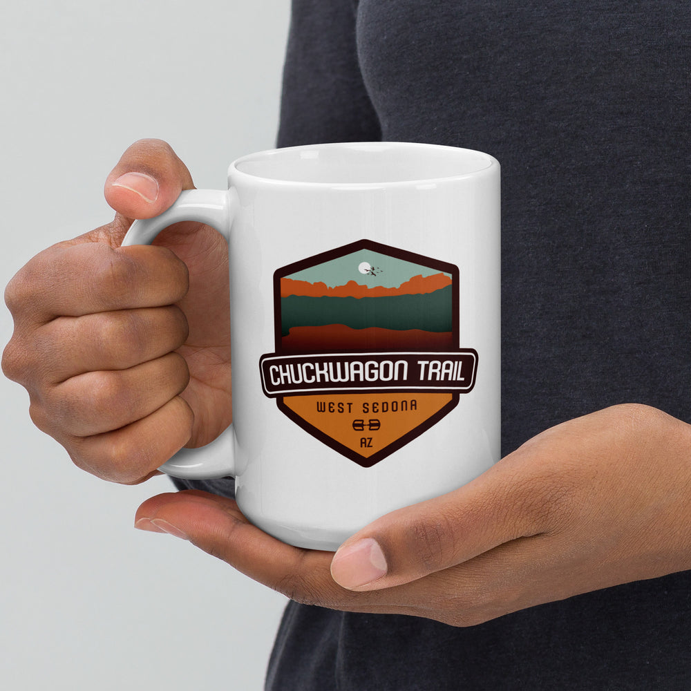 Chuckwagon Trail – West Sedona, Arizona White glossy mug